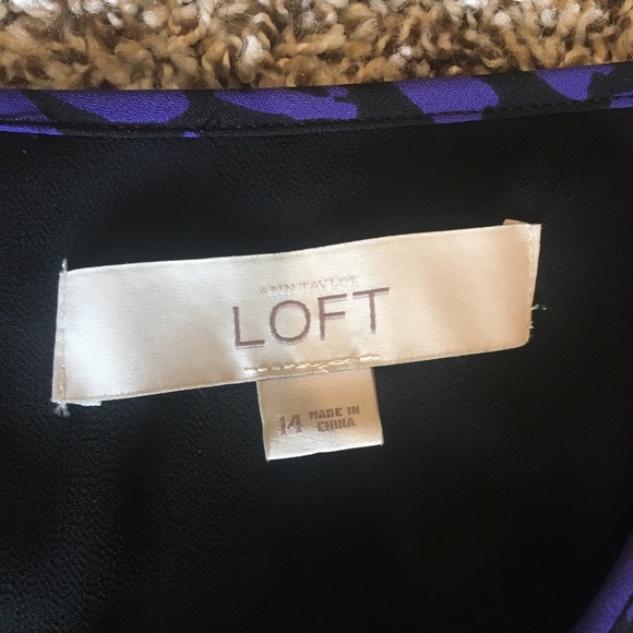 Loft Purple Leopard Pleated Cocktail Dress - Picture 6 of 7